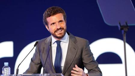 El presidente del Partido Popular, Pablo Casado presenta los detalles de la próxima Convención Nacional.