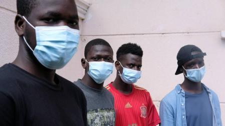 Samba, Abdou, Moussa y Souleymane llegaron a Navarra este año huyendo de la esclavitud y de la guerra en Malí.