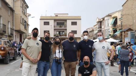 De izquierda a derecha, los componentes del Colectivo 31330 Borja Arrondo, David Gorria, Elena Alegría, Alberto Amigot, Carlos Mena, Josetxo Mayayo y Eduardo Fuertes (agachado).