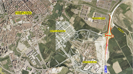 Obras de conexión de la Ronda Este de Pamplona con Mugartea.
