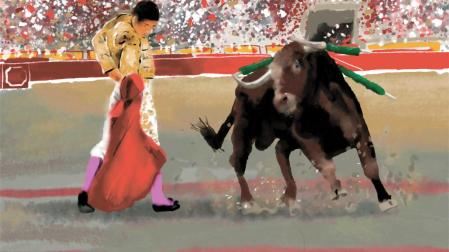 Ilustración de una corrida de toros.
