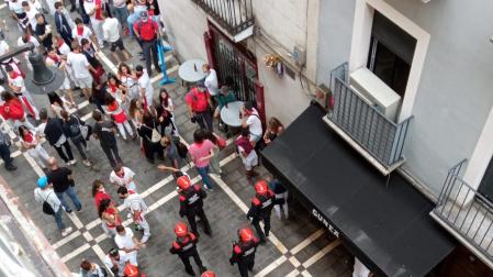 Agentes de Policía Foral, el 6 de julio en Pamplona.