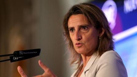 Teresa Ribera, durante su intervención este jueves en el Foro de la Nueva Economía.