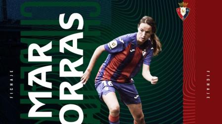 La futbolista Mar Torras en la imagen publicada por Osasuna con el anuncio de su fichaje
