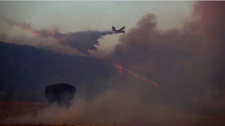 Imagen del incendio que ha afectado al monte Yerga, en Autol.