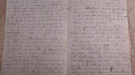 Imagen de la carta del soldado italiano publicada en el periódico La Stampa.
