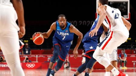 Kevin Durant en la derrota de Estados Unidos ante Francia
