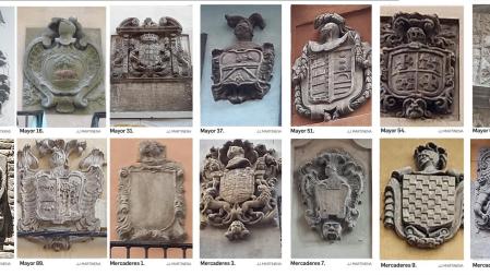 Combo de los escudos de las calles Lindachiquía, Mayor y Mercaderes