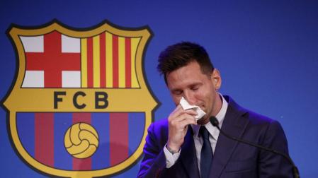 Messi, emocionado en su despedida