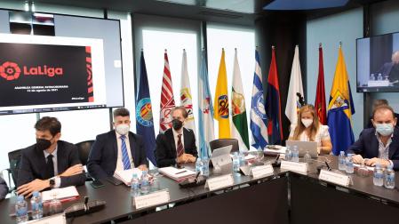 Asamblea de la Liga en la que se voto a favor del acuerdo con el fondo CVC