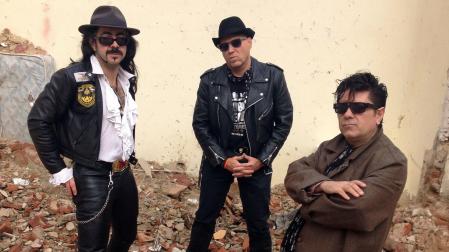 Integrantes del grupo de rockabilly 'Lobos Negros'