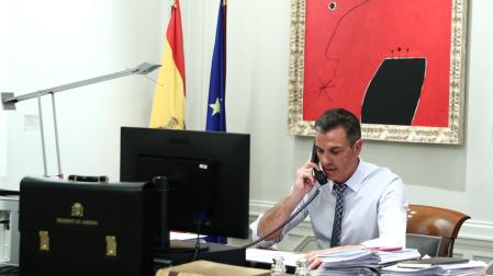 Imagen de Pedro Sánchez en su despacho.