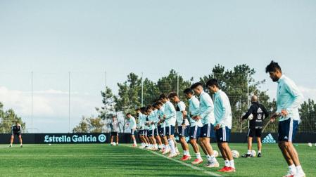 Jugadores del Celta durante un entrenamiento