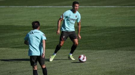 Cristiano Ronaldo, en un entrenamiento con la selección de Portugal