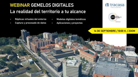 Cartel del webinar sobre gemelos digitales
