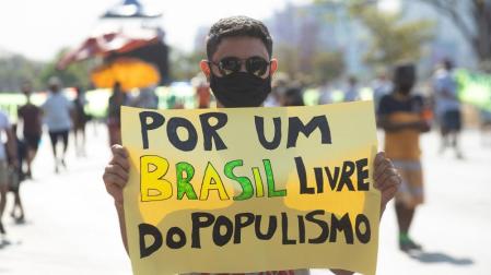 Protestas en las calles de Brasilia contra el Gobierno del presidente Jair Bolsonaro