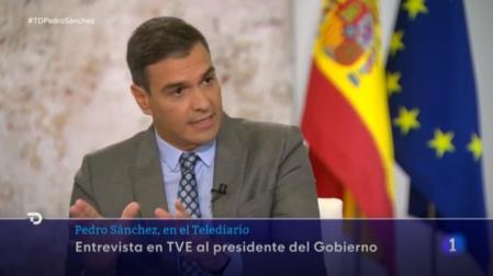 Pedro Sánchez, durante la entrevista en RTVE