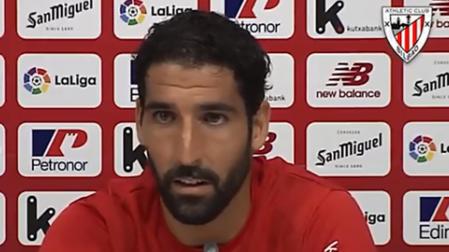 Raúl García, este miércoles en la rueda de prensa en Lezama