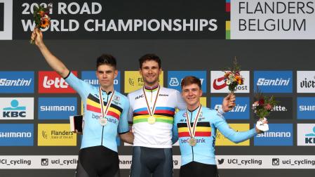 Ganna, van Aert y Evenepoel en lo más alto del Mundial a contrarreloj de ciclismo