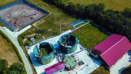 Panorámica de la planta de biogás de Ultzama