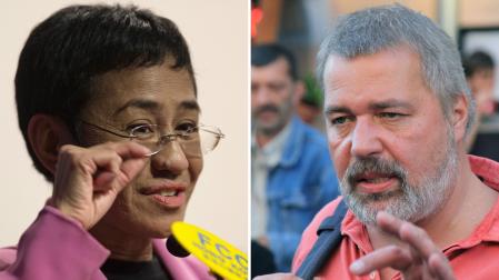 Maria Ressa y Dmitry Muratov