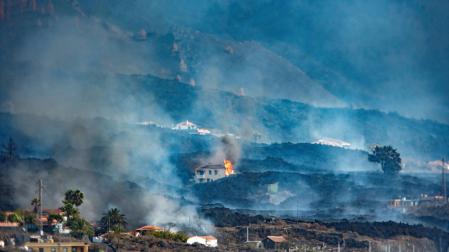 Colada liberada por el derrumbe del flanco norte del volcán de Cumbre Vieja