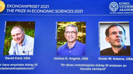 David Card, Joshua D. Angrist y Guido W. Imbens, premios Nobel de Economía