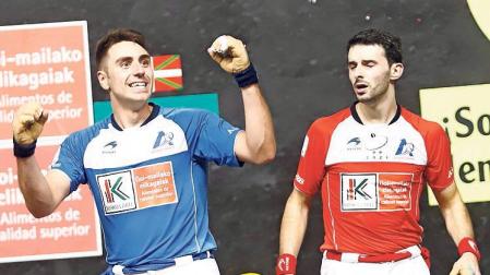 Etxeberria celebra su victoria ante Altuna III.