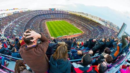 Vista general del estadio de FC Barcelona durante un partido de La Liga de 2015.