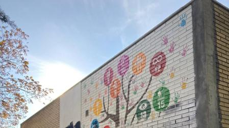 Imagen del mural borrado con pintura