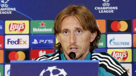 Luka Modric durante la comparecencia previa al choque de Cahmpions contra el Shakhtar.