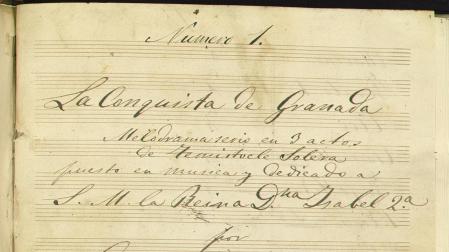 Imagen de la partitura de 'La Conquista de Granada'.