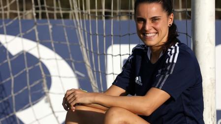Míriam Rivas, en los anexos de Tajonar antes de la sesión de entrenamiento del miércoles.