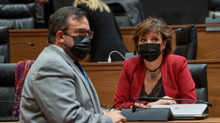 Javier Remírez, junto a la parlamentaria del PSN Ainhoa Unzu, en una fotografía de archivo