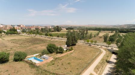 Imagen de terrenos donde se construirá el nuevo barrio, en la salida a Fontellas y hasta la Vía Verde del Tarazonica, en la parte inferior derecha de la imagen