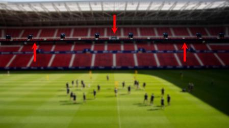 En esta imagen de Osasuna entrenando en El Sadar se aprecian de frente las nuevas butacas VIP premium