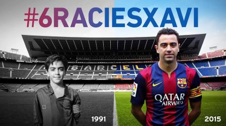 Montaje del día en el que Xavi Hernández se despidió del F.C. Barcelona
FCB
(Foto de ARCHIVO)
22/05/2015