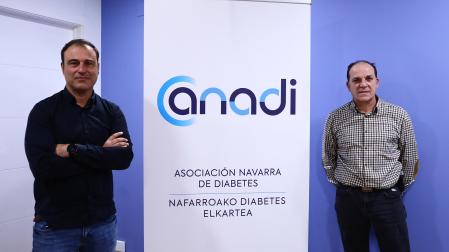 Humberto Pérez de Leiva y Juantxo Remón, vicepresidente y presidente de la Asociación Navarra de Diabetes.