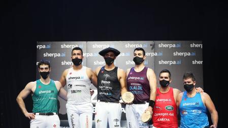 El podio con Iker Vicente en el centro tras finalizar el campeonato sherpa
