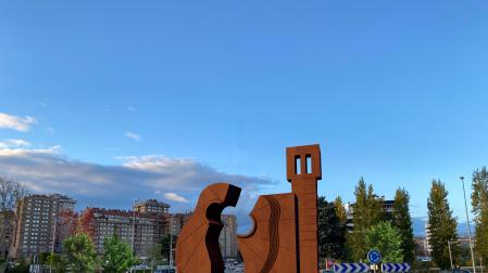 Imagen de la escultura en homenaje a Sabicas que se instalará a la entrada de Pamplona