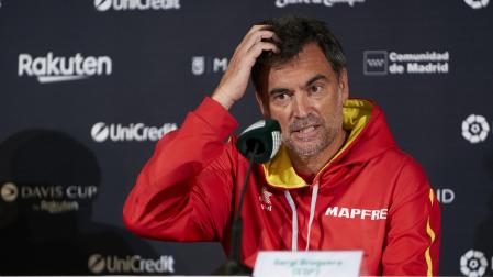 Rueda de prensa del capitán del equipo español de al Copa Davis, Sergio Bruguera