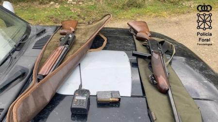 Escopetas requisadas por la Policía Foral