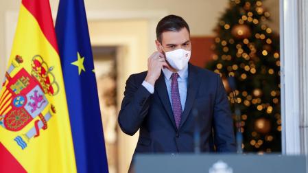 Pedro Sánchez, en la declaración institucional que realizó este viernes para explicar la marcha del Ejecutivo de Manuel Castells