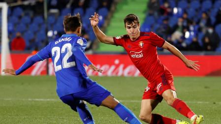 Manu Sánchez, en el partido contra el Getafe