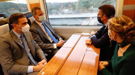 Felipe VI, Pedro Sanchez, Yolanda Diaz y Alberto Núñez Feijóo