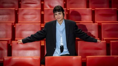 Natalia Lacunza, ayer entre las butacas de la Sala Principal de Baluarte.