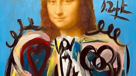 Fotografía cedida por el artista español radicado en EEUU Domingo Zapata donde se aprecia su obra "Mona Lisa Torera"