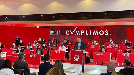 Pedro Sánchez interviene durante el Comité Federal del PSOE
