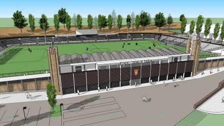 Imagen virtual del proyecto de remodelación del campo de fútbol municipal Ciudad de Tudela