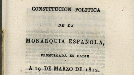 Ejemplar de la constitución de 1812 que se puede ver en la exposición del Archivo de Navarra